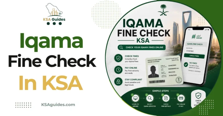 Iqama fine check Saudi Arabia Absher Muroor traffic violations