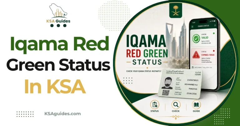 Iqama red green status Nitaqat band check Saudi Arabia MHRSD